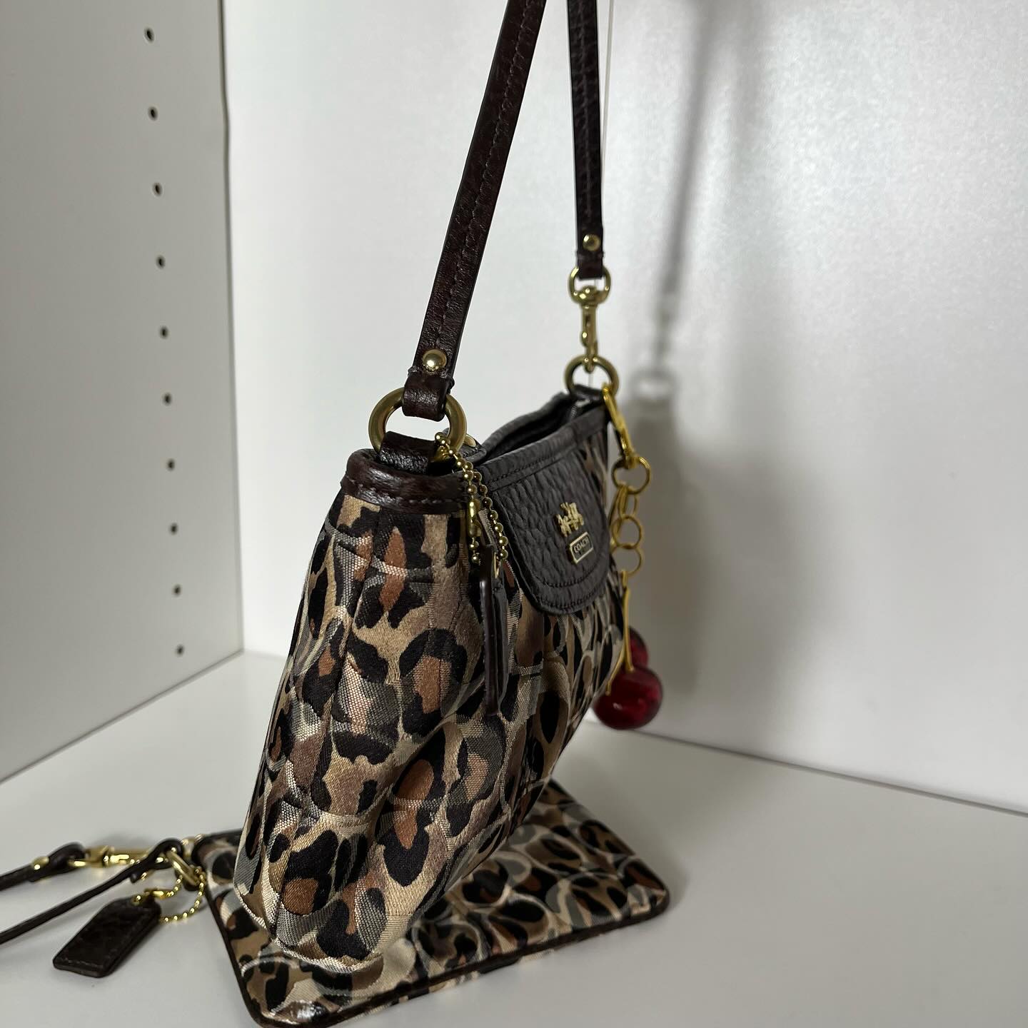 Y2k Coach leopard print mini bag