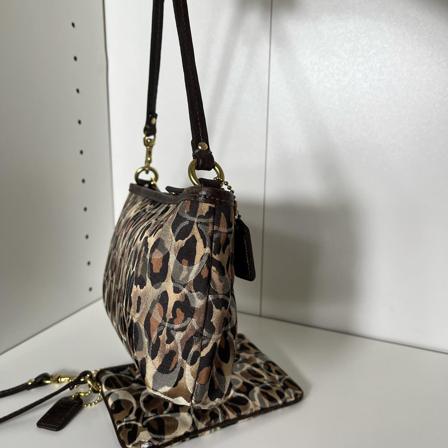 Y2k Coach leopard print mini bag
