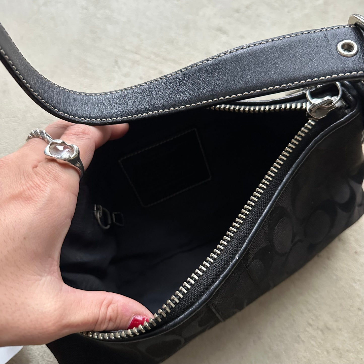 Vintage Y2K Coach Black Baguette Shoulder Bag