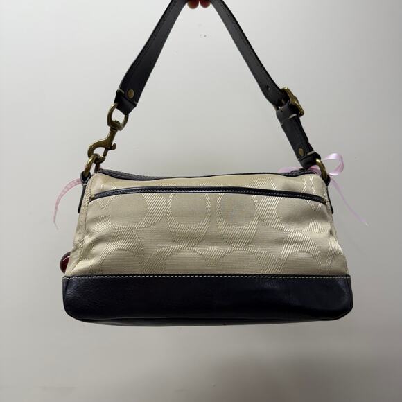 Y2K 2000s Coach Double Turnlock Legacy Signature Shoulder Bag