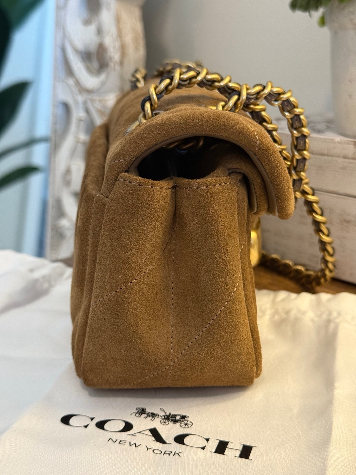 Coach Quilted Tabby 20 Suede Shoulder Bag
