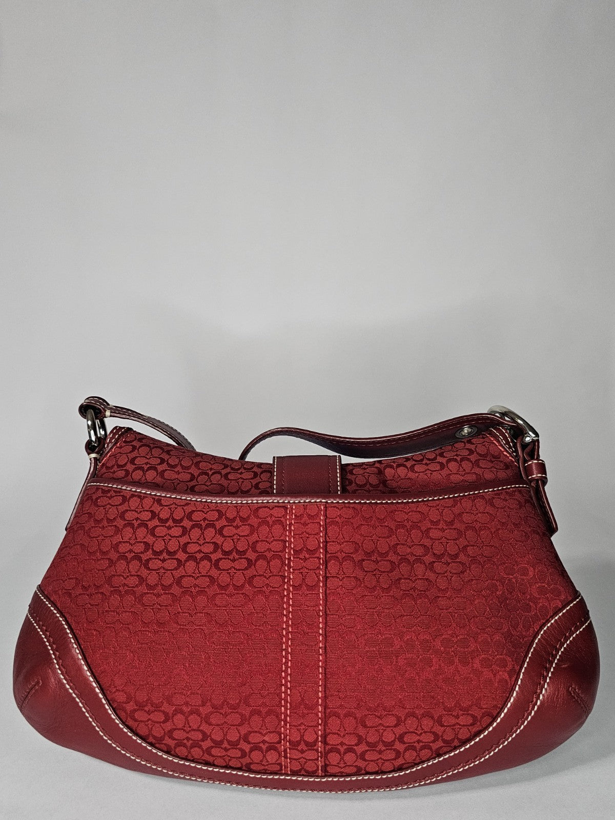 Y2k Coach Large Red Soho In Signature C Shoulder Bag