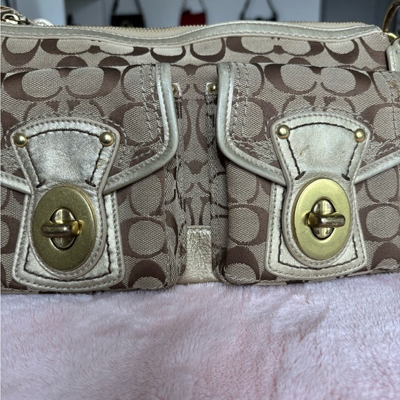 Y2K Coach Legacy Turnlock 2 Pocket Shoulder Bag 🤎