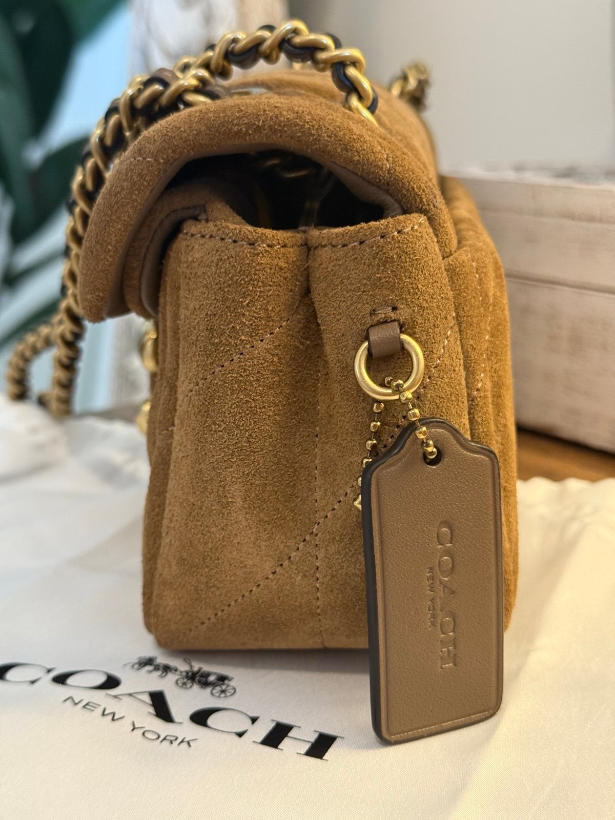 Coach Quilted Tabby 20 Suede Shoulder Bag