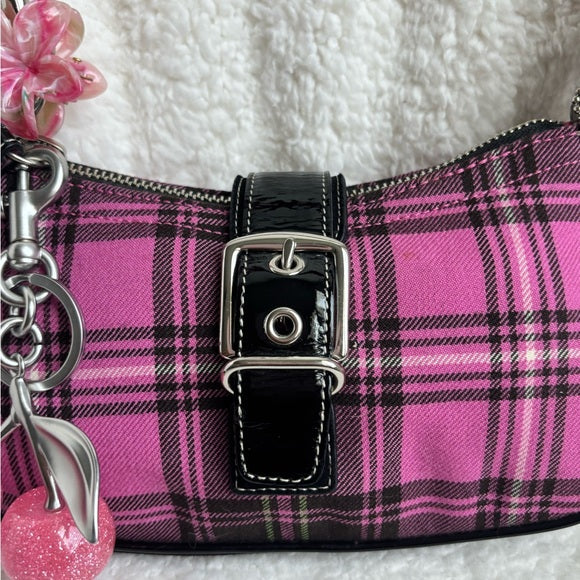 Y2K Coach Plaid Demi Buckle Mini Bag 🩷