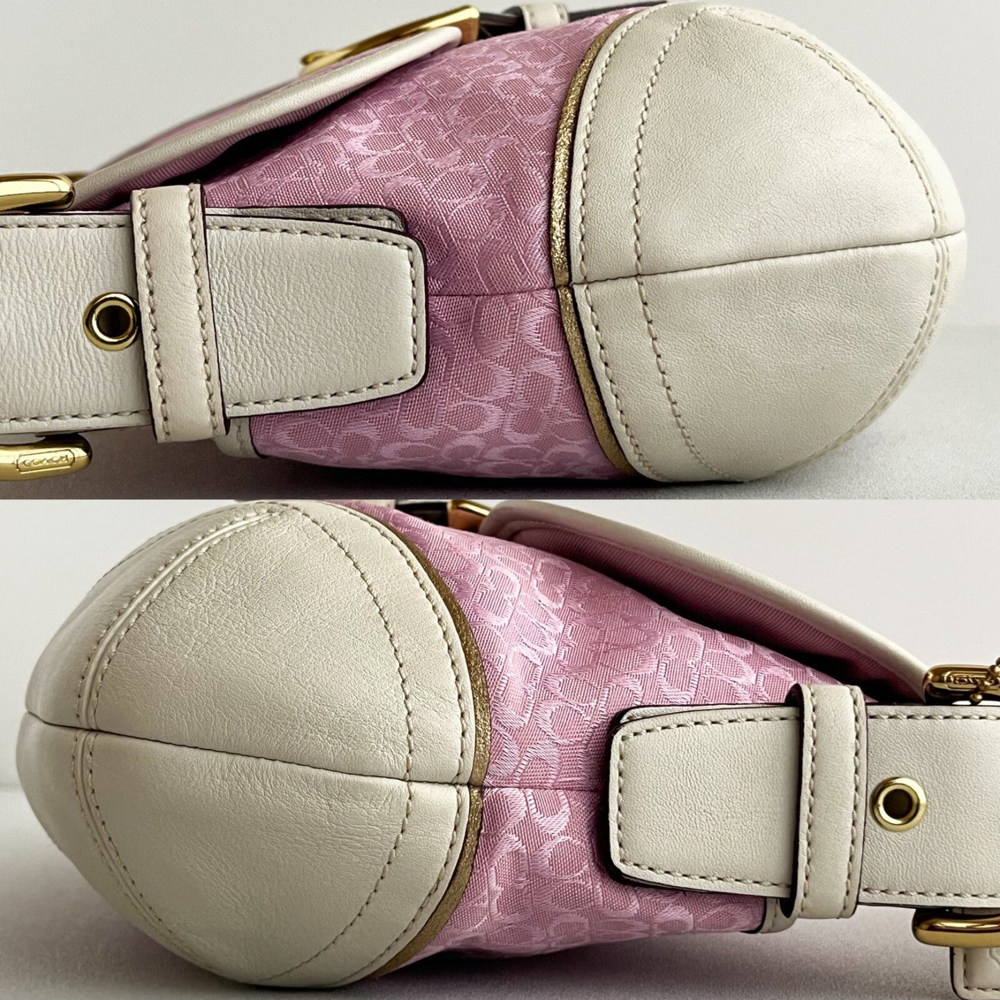 Vintage Coach Soho Hobo Shoulder Bag 1456 Pink Leather Jacquard Signature Y2K