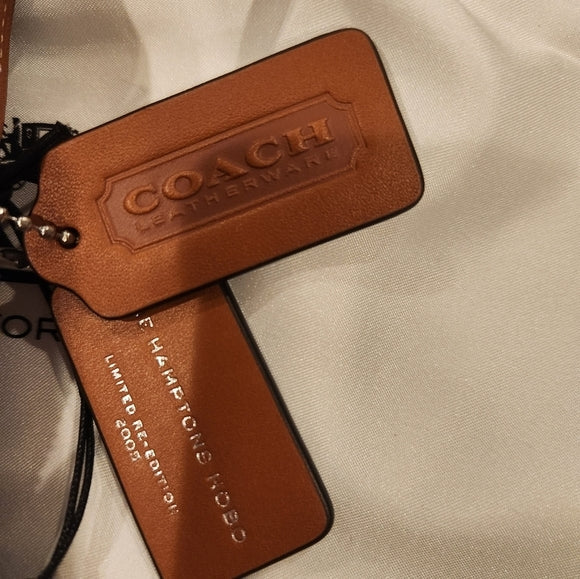 NWT Coach Hamptons Hobo in Crystal Signature Jacquard