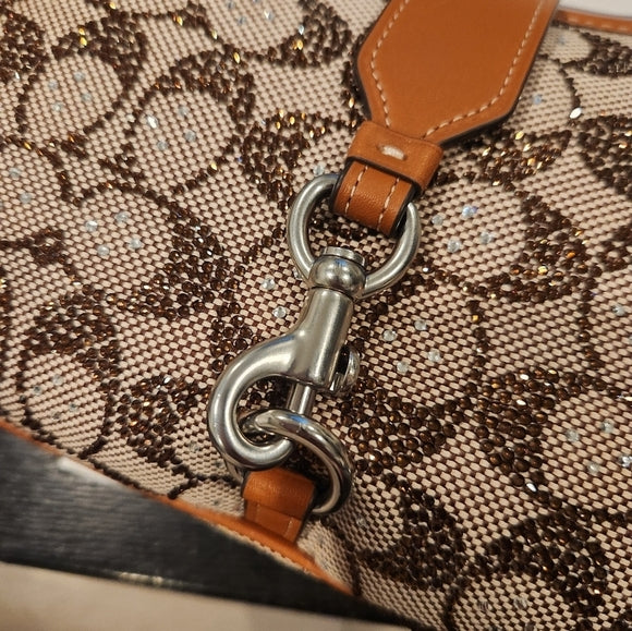 NWT Coach Hamptons Hobo in Crystal Signature Jacquard