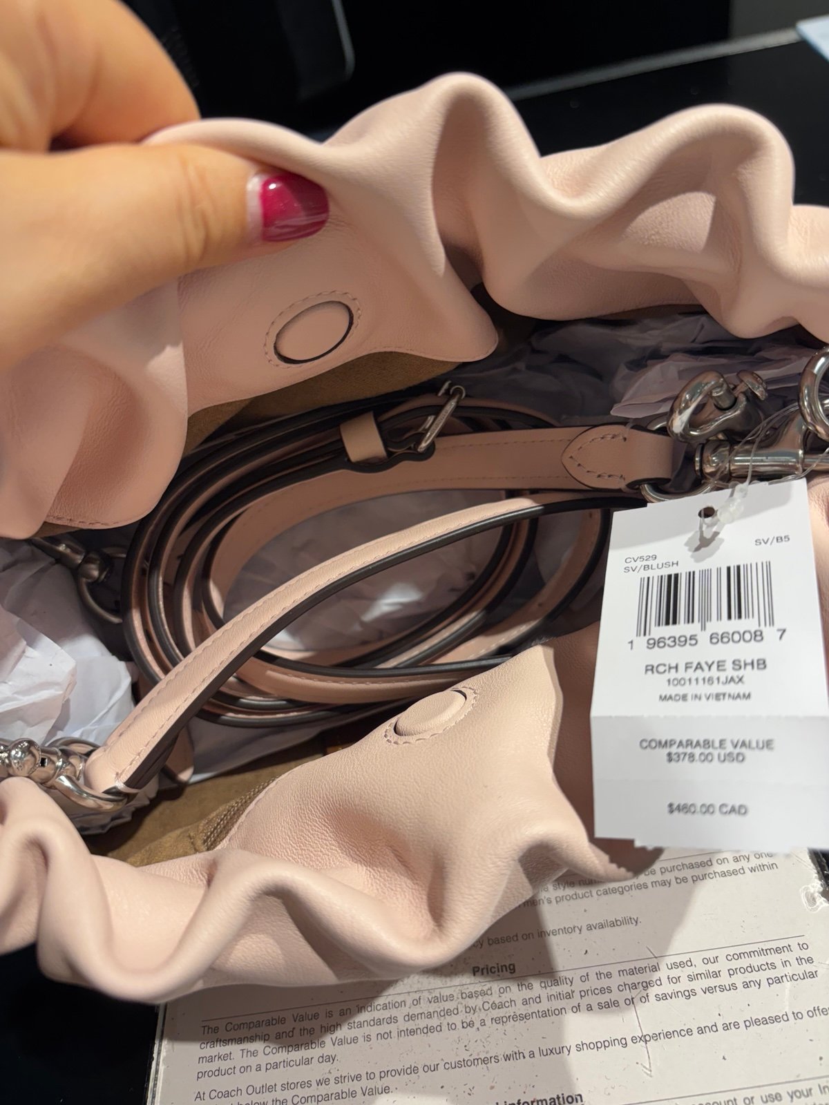 Coach Faye Shoulder Bag In blush Wear 3 Ways CV529