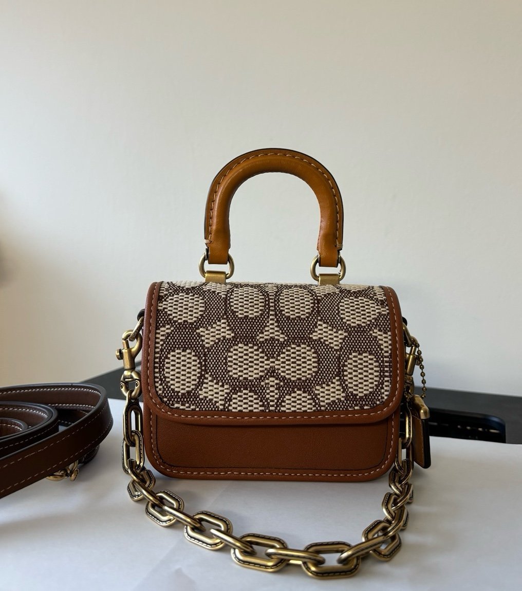 Coach Rogue Top Handle Bag 12 In Signature Textile Jacquard