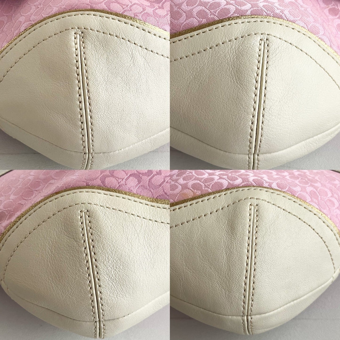 Vintage Coach Soho Hobo Shoulder Bag 1456 Pink Leather Jacquard Signature Y2K
