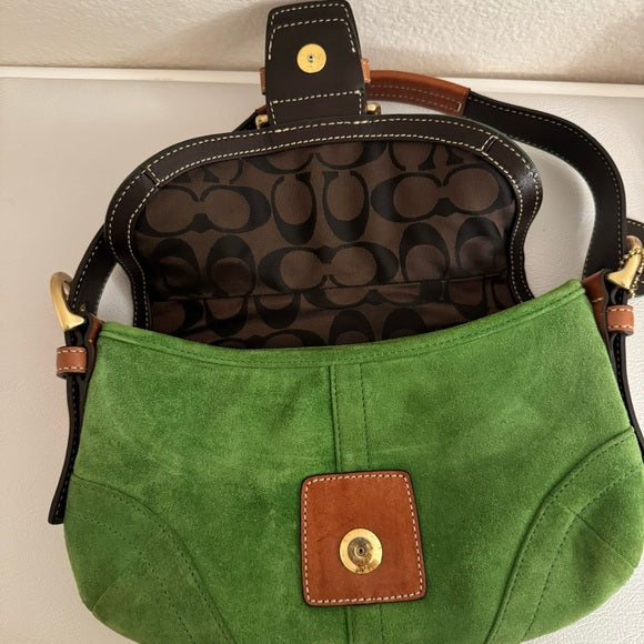 COACH Green Suede SoHo Bag rare y2k vintage