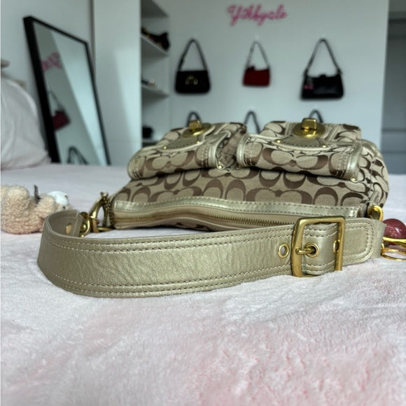 Y2K Coach Legacy Turnlock 2 Pocket Shoulder Bag 🤎