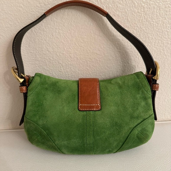 COACH Green Suede SoHo Bag rare y2k vintage