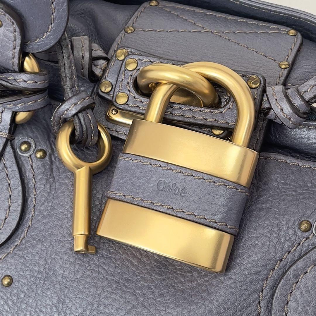 Chloe Paddington Handbag Padlock Leather Rare Color