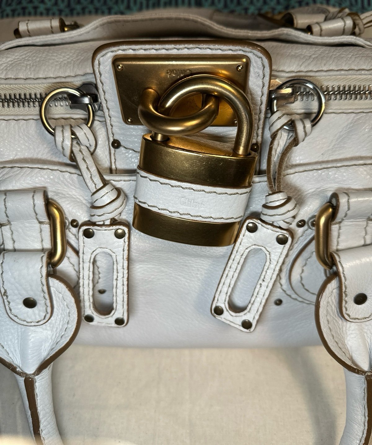 Chloe white tote