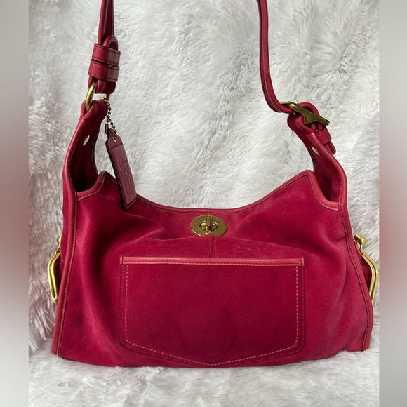 Rare Limited Edition Archive Coach Bleeker Haversack 12797 in Suede Pink!