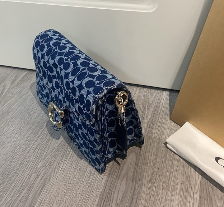 CHAIN TABBY CHAIN SHOULDER BAG IN SIGNATURE DENIM