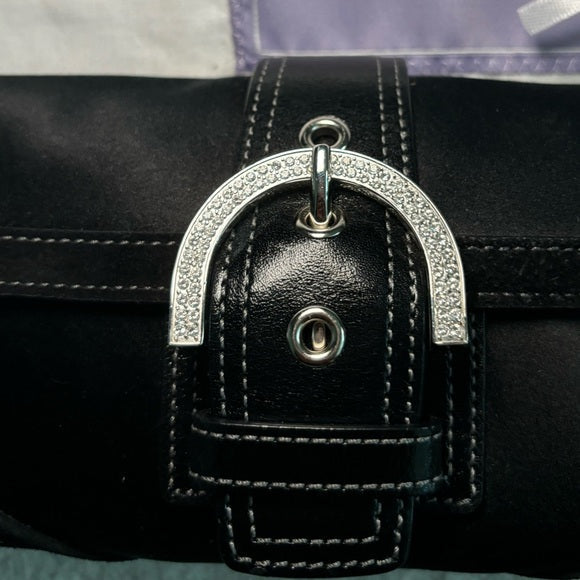 Vintage Coach Mini Soho Hampton Evening Shoulder Bag Black satin 🖤