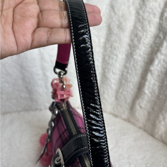 Y2K Coach Plaid Demi Buckle Mini Bag 🩷