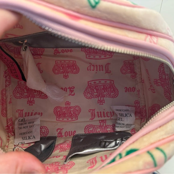 VTG Juicy Couture Cherry Zip Handbag - Pink Shoulder Purse