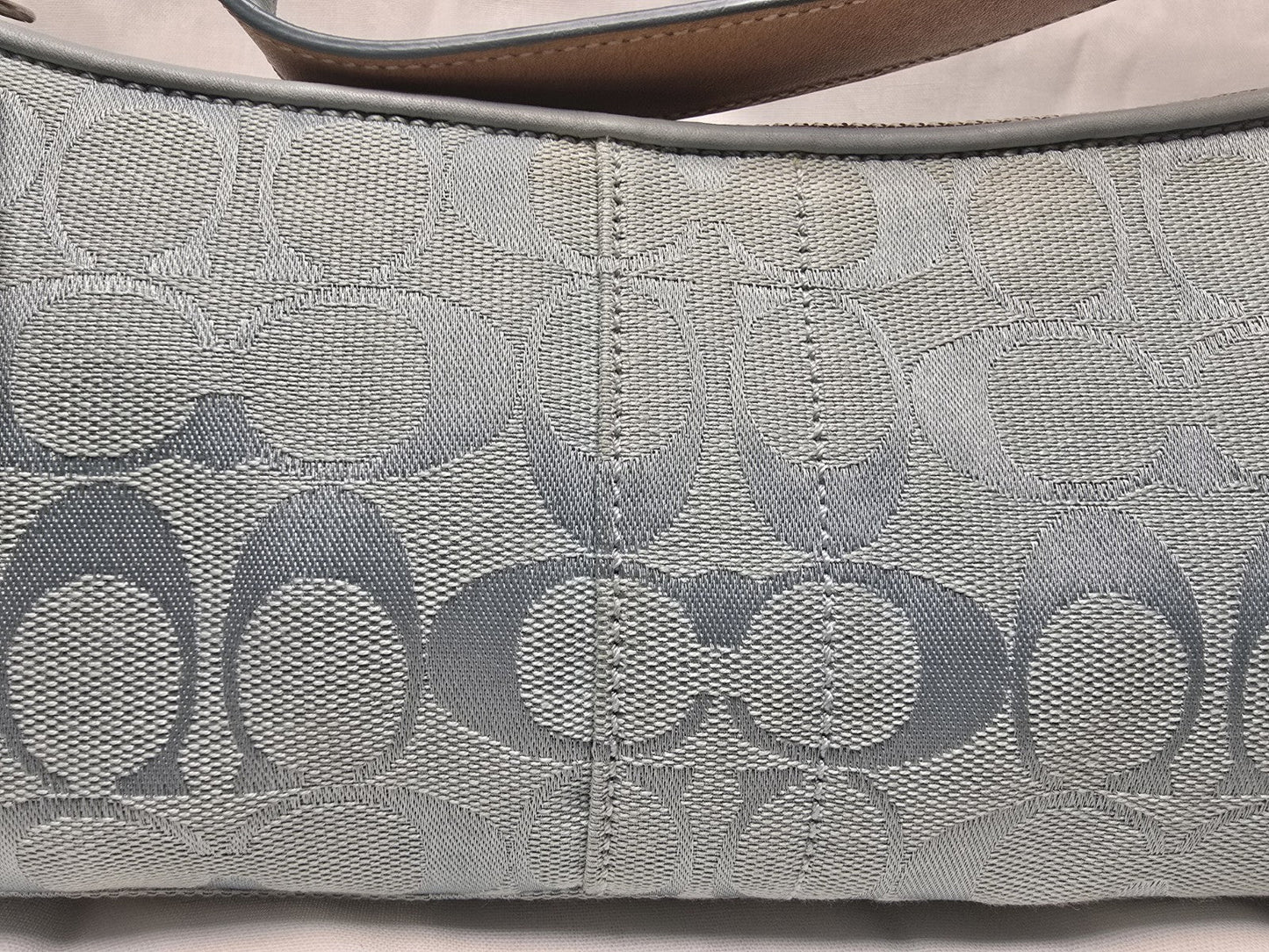 COACH Vintage Y2K 6371 East West Demi Baguette Canvas Blue Shoulder Bag
