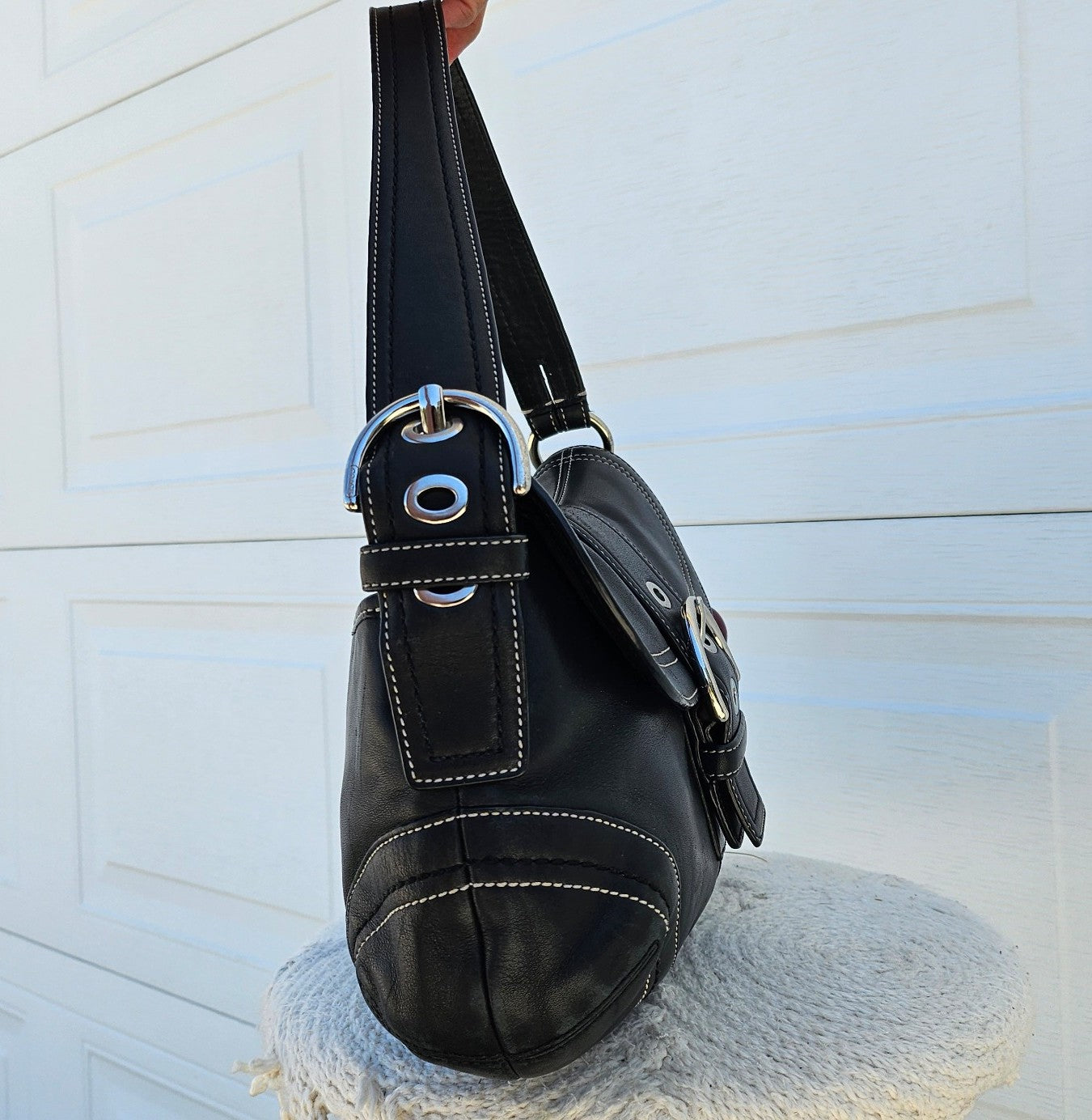 Coach F10910 Soho Y2K Black Leather Shoulder Bag