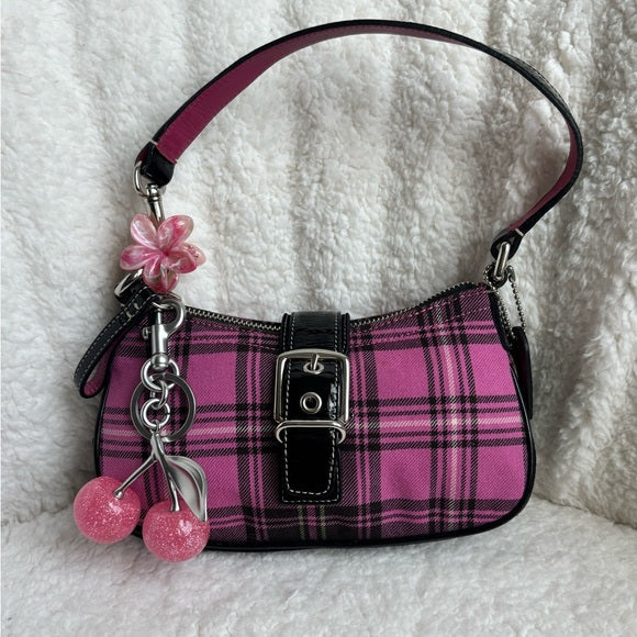 Y2K Coach Plaid Demi Buckle Mini Bag 🩷