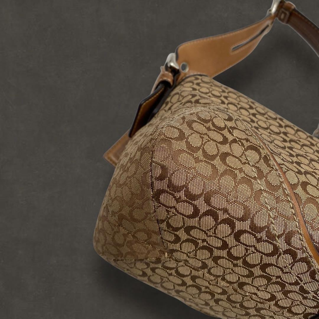 coach signature Flap Soho Shoulder bag beige brown 624