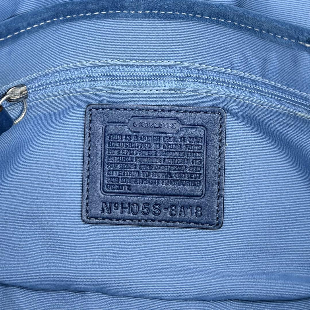 Coach Soho Demi Flap Suede Shoulder Bag blue suede E62