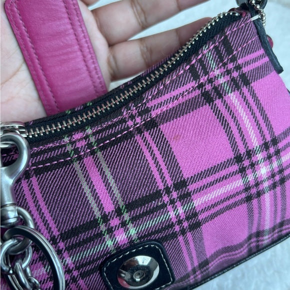 Y2K Coach Plaid Demi Buckle Mini Bag 🩷
