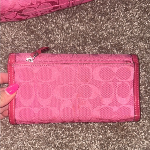 Pink Coach Soho with matching wallet