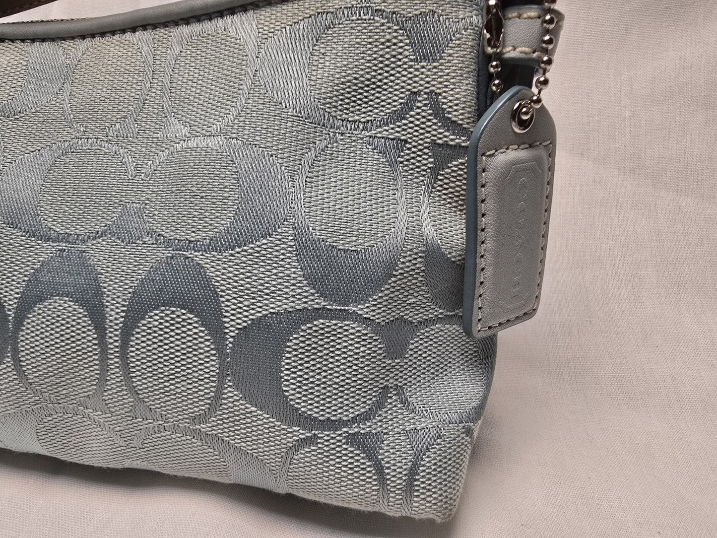 COACH Vintage Y2K 6371 East West Demi Baguette Canvas Blue Shoulder Bag