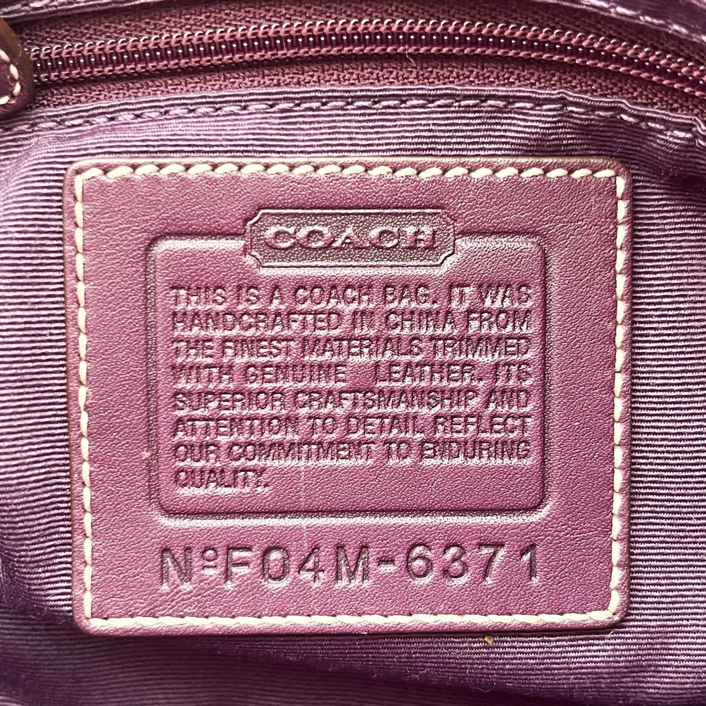Vintage Coach East West Demi Baguette Bag 6371 Purple handbag Purse Canvas Y2K