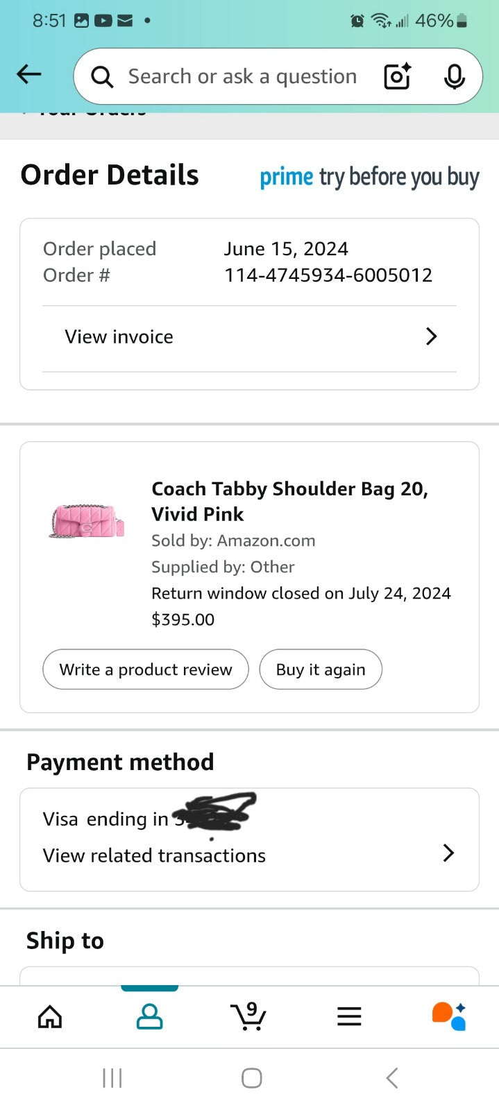 Coach quilted tabby 20 (Vivid Pink)