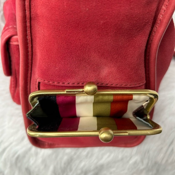 Rare Limited Edition Archive Coach Bleeker Haversack 12797 in Suede Pink!