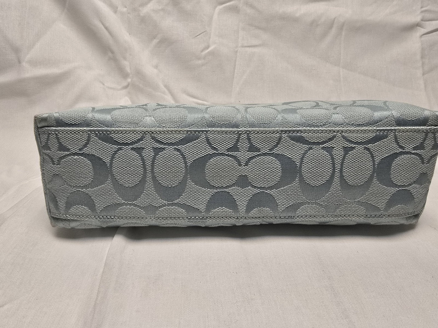 COACH Vintage Y2K 6371 East West Demi Baguette Canvas Blue Shoulder Bag