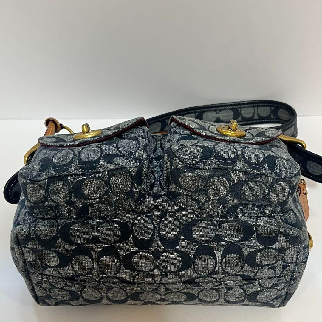 Authentic Coach hand bag Legacy Turnlock Shoulder 65th canvas rare y2k vintage