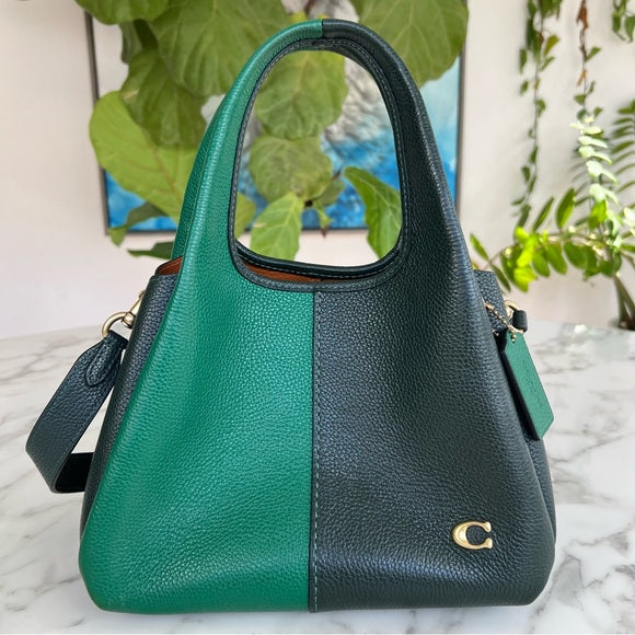 COACH Lana Shoulder Bag 23 In Colorblock Amazon Green Multi CM575 Crossbody