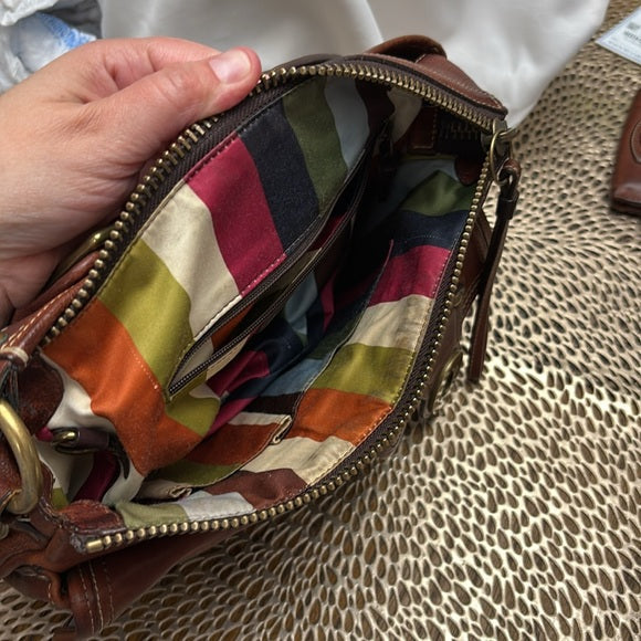 Vintage Whiskey Leather Legacy Stripe Bag and Wallet Set