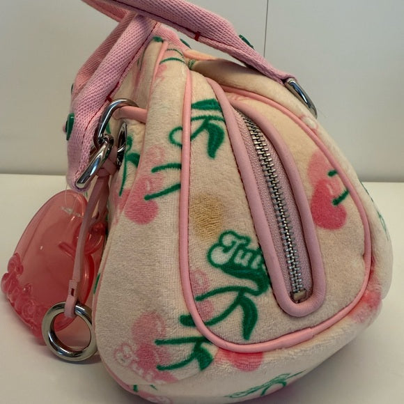 VTG Juicy Couture Cherry Zip Handbag - Pink Shoulder Purse