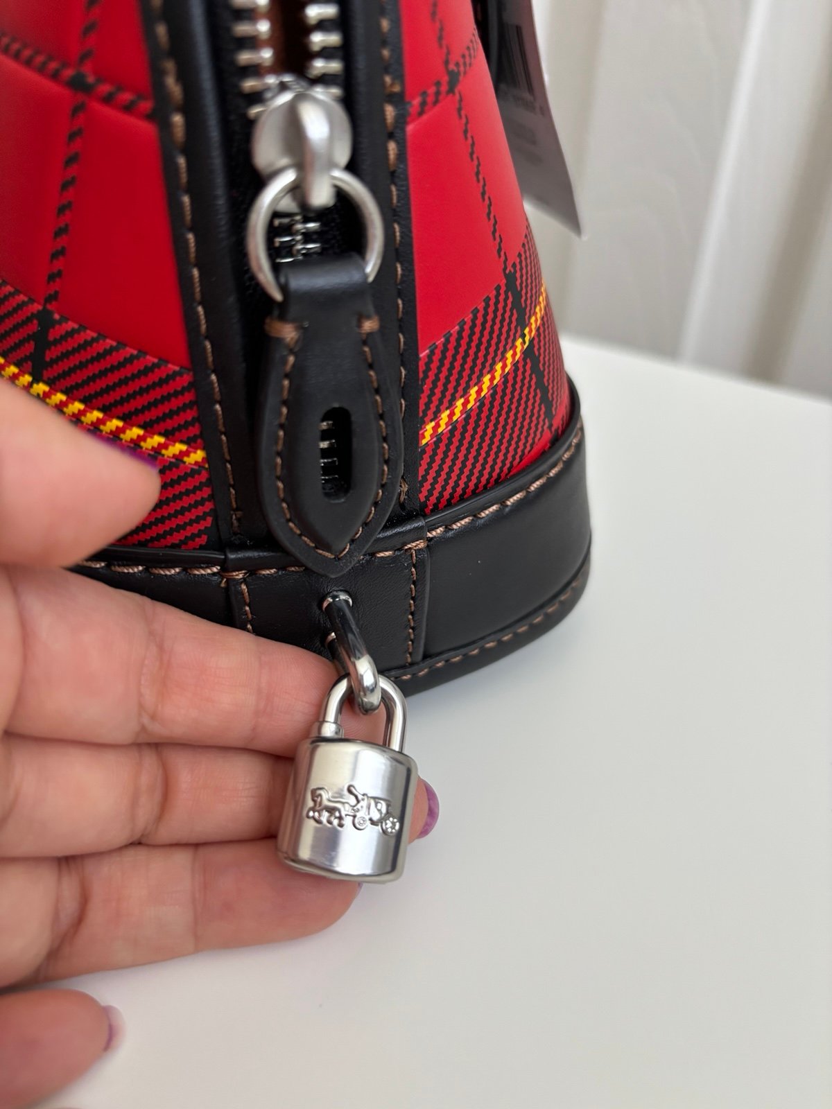 NWT Coach Revel Bag 24 With Plaid Print