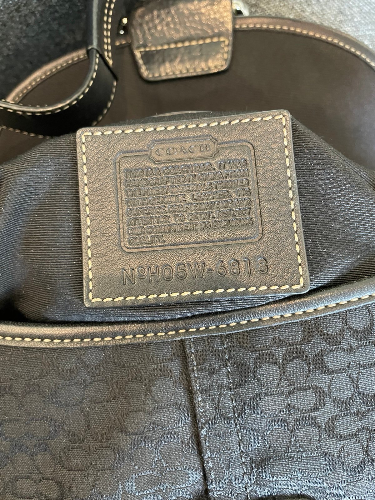Coach c signature black mini soho
