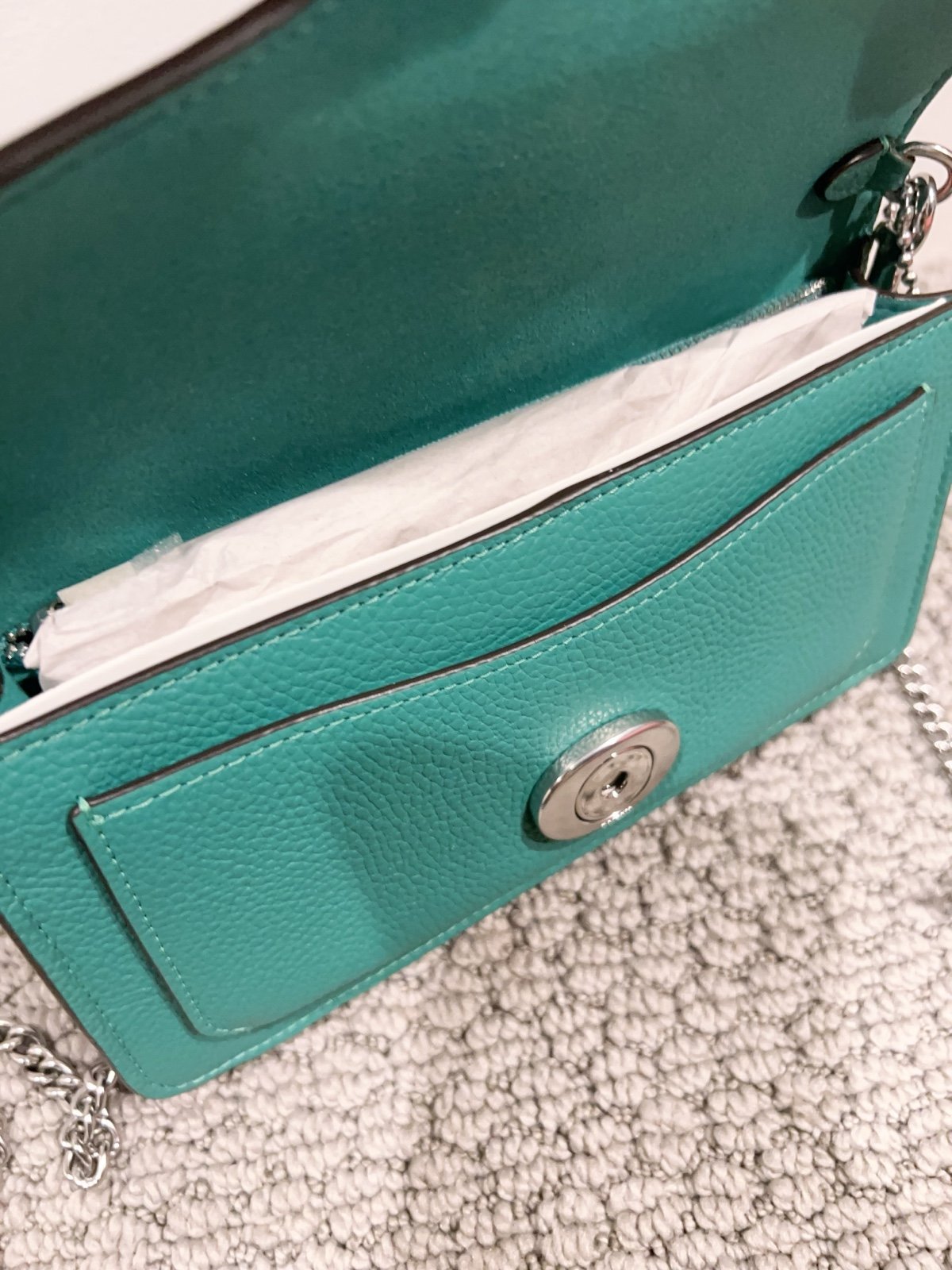 CJ350 Coach Tabby Chain Clutch NWT