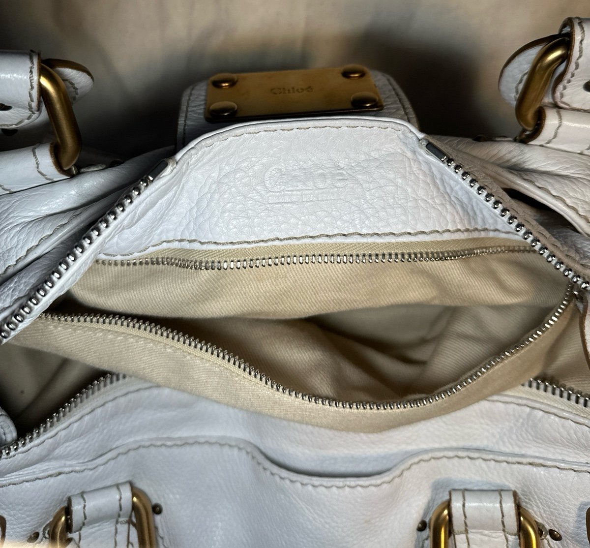 Chloe white tote