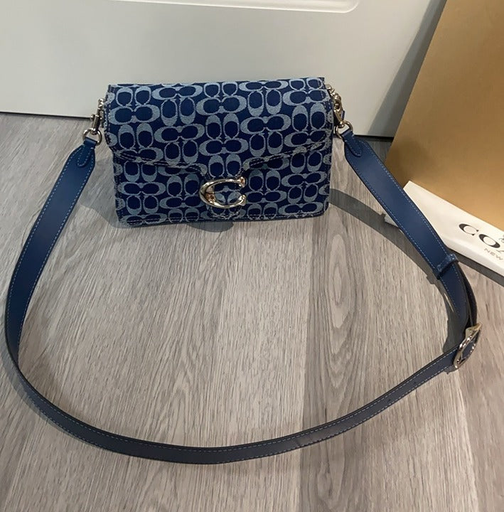 CHAIN TABBY CHAIN SHOULDER BAG IN SIGNATURE DENIM