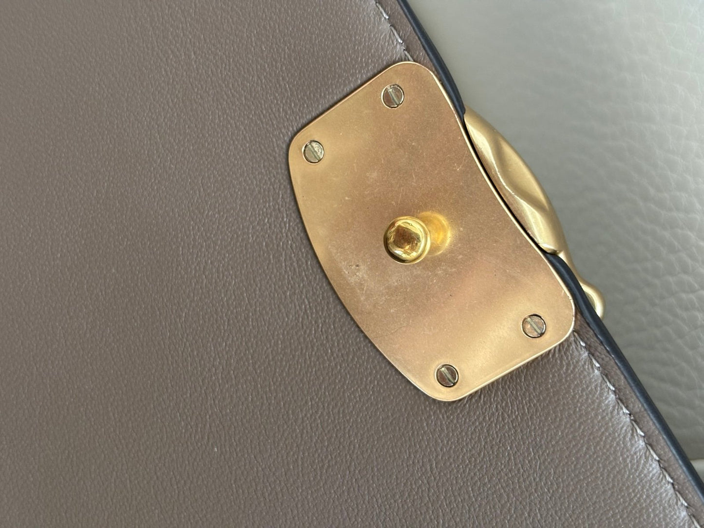 Coach Bandit Large Shoulder Bag in Dark Stone with Brass/Gold Hardware, Dust Bag