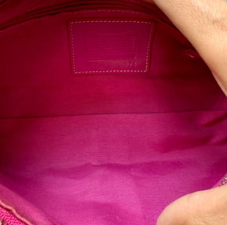Coach Y2K Pink Hampton Signature East West Demi Baguette Shoulder Bag 6371 China