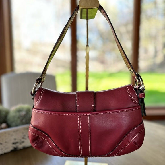Coach | NWT rare vintage red leather Soho small flap shoulder bag