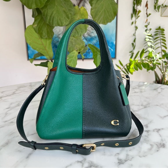 COACH Lana Shoulder Bag 23 In Colorblock Amazon Green Multi CM575 Crossbody